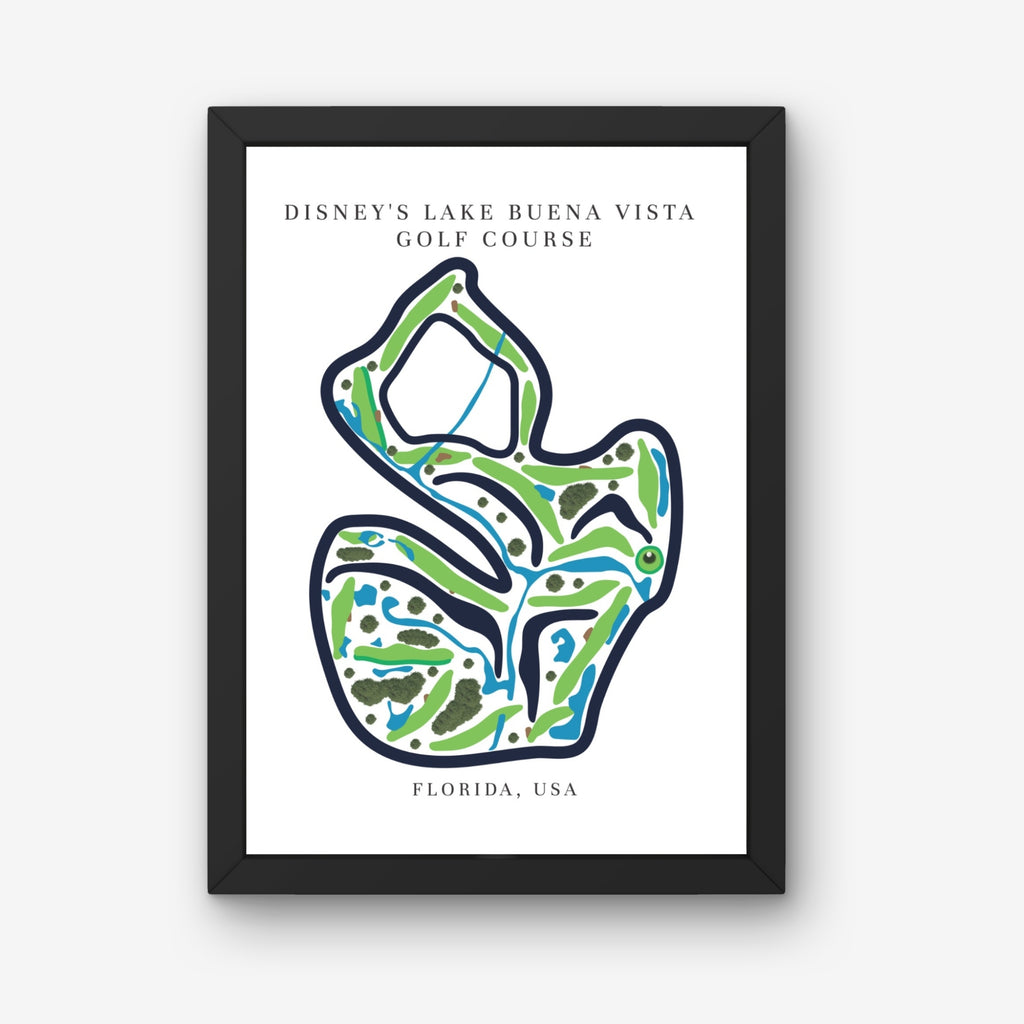 Disney's Lake Buena Vista Golf Course Prints, Florida, Golf Map Artwork