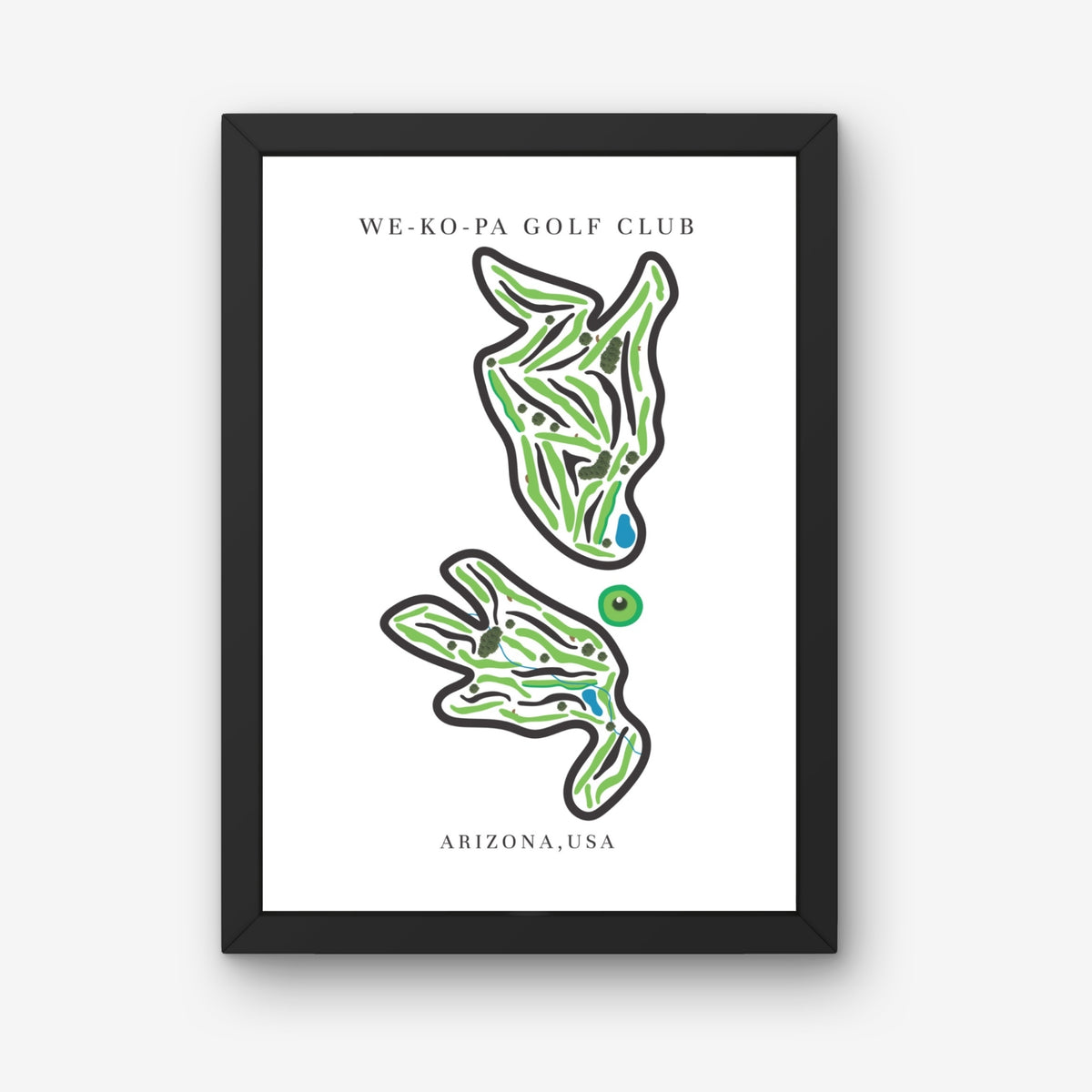 WE-KO-PA Golf Club Golf Course Prints, Arizona, Golf Map Artwork