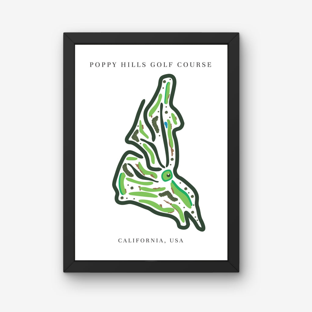 Poppy Hills Golf Course Print, California, Golf Map Artworks