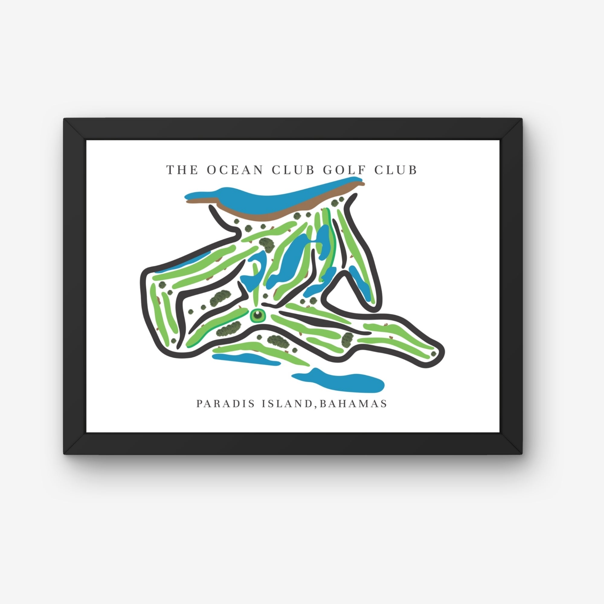 The Ocean Club Golf Club Golf Course Prints, Paradise Island – Bahamas, Golf Map Artwork