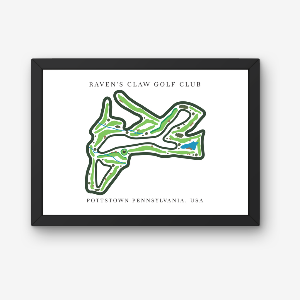 Raven's Claw Golf Club Golf Course Prints, Pennsylvania, Golf Map Artwork