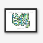 The Pine at Grey Oaks Country Club Golf Course Prints, Florida, Golf Map Artwork