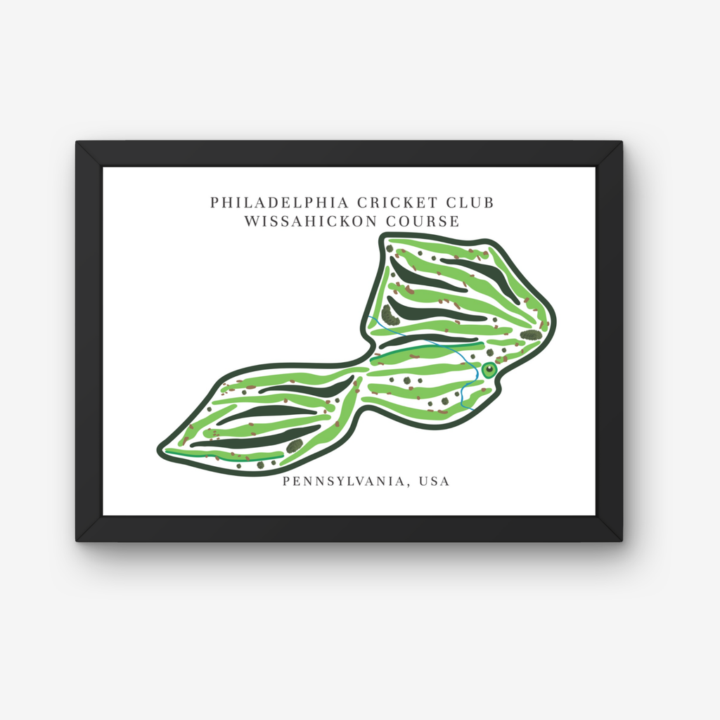 Philadelphia Cricket Club Wissahickon Course Golf Course Prints, Pennsylvania, Golf Map Artwork