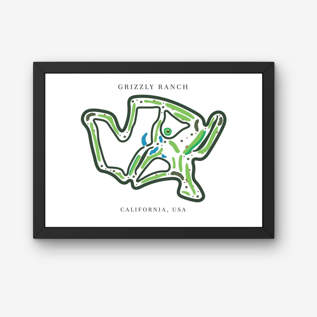 Grizzly Ranch Golf Course Print California, Golf Map Artworks