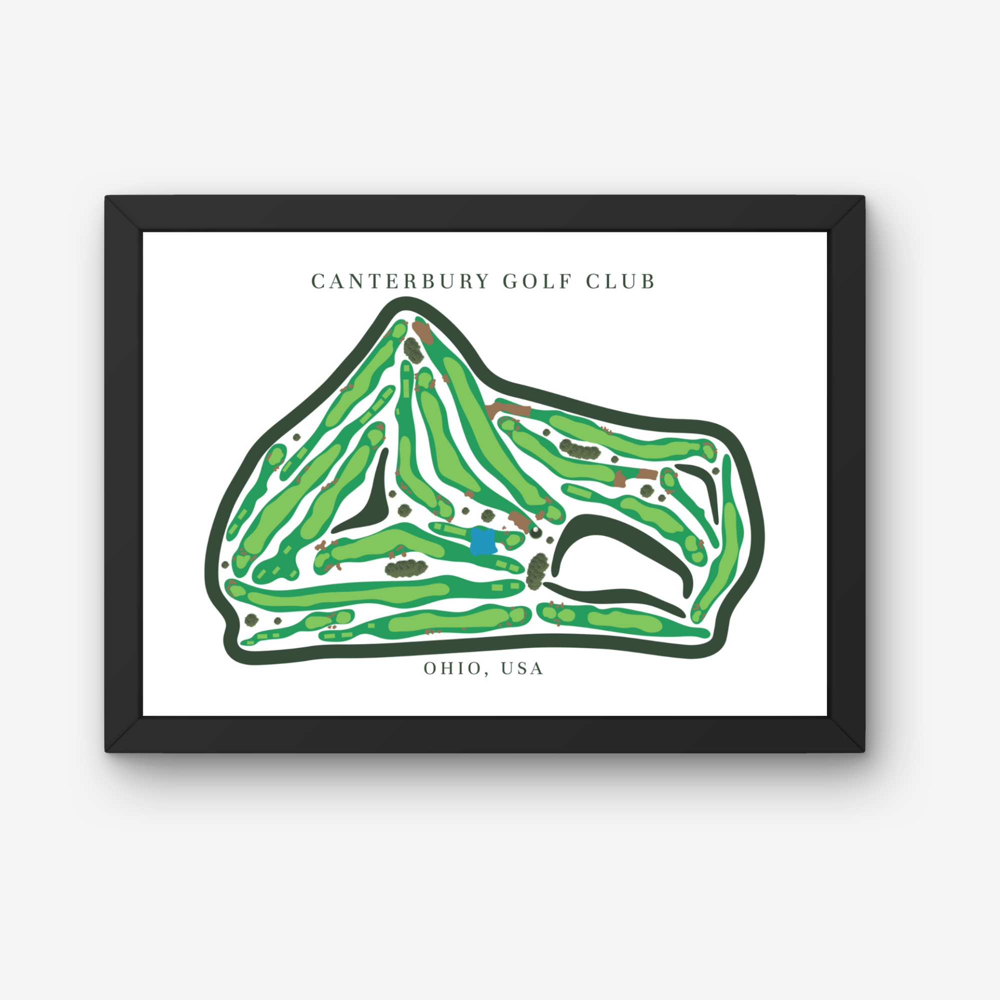 Canterbury Golf Club Golf Course Prints, Ohio, Golf Map Artwork