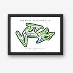 Mid Pines Inn Golf Club Course Print, North Carolina, Golf Map Artworks