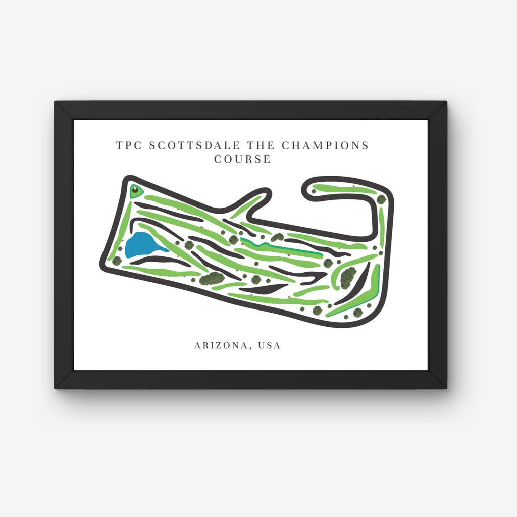 TPC Scottsdale The Champions Course Golf Course Prints, Arizona, Golf Map Artwork