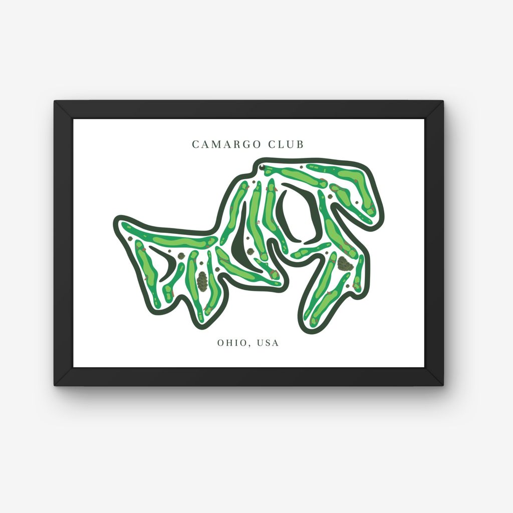 Camargo Club Golf Course Prints, Ohio, Golf Map Artwork