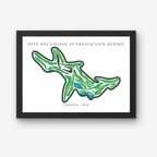 Pete Dye Course at French Lick Resort Golf Course Prints, Indiana, Golf Map Artwork