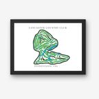 Lancaster Country Club Golf Course Prints, Pennsylvania, Golf Map Artwork