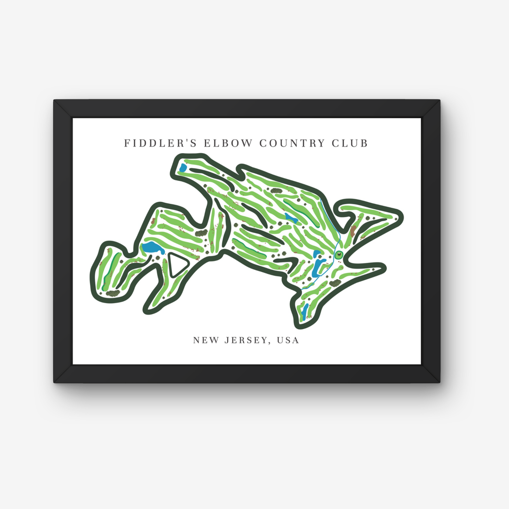 Fiddler's Elbow Country Club Golf Course Prints, New Jersey, Golf Map Artwork