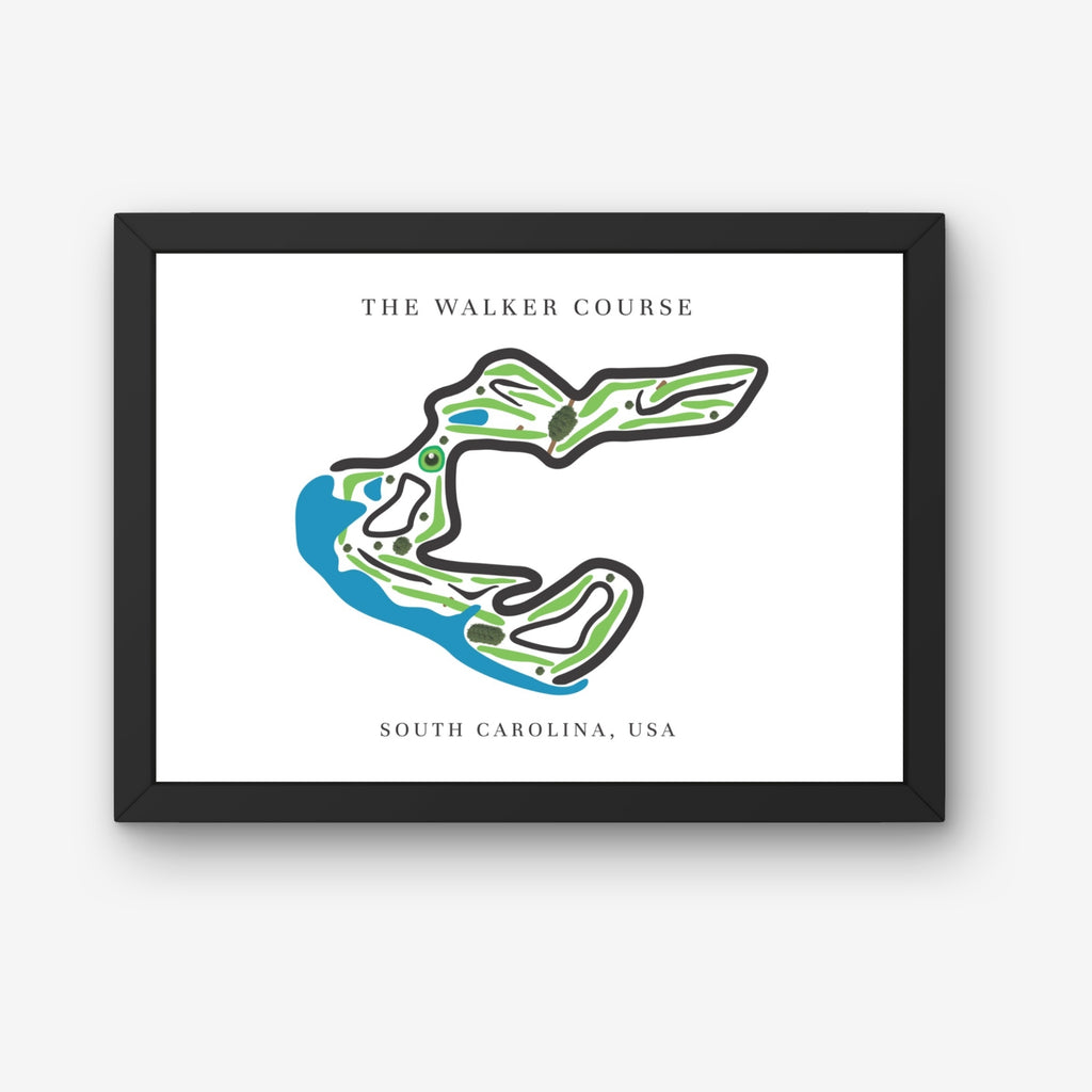 The Walker Course Golf Course Prints, South Carolina, Golf Map Artwork