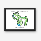 Cedar Creek Golf Course Golf Course Prints, Oklahoma, Golf Map Artwork