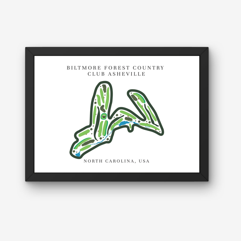 Biltmore Forest Country Club Golf Course Print, North Carolina, Golf Map Artworks