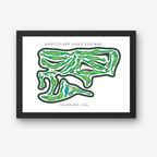 Sanctuary Golf Course Golf Course Prints, Colorado, Golf Map Artwork