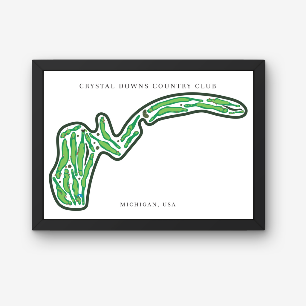 Crystal Downs Country Club Golf Course Prints, Michigan, Golf Map Artwork
