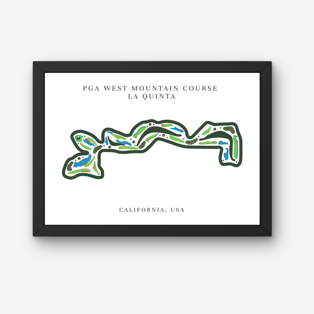 PGA West Mountain Golf Course Print, California, Golf Map Artworks
