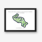 Pelican Hill Golf Club Ocean North Golf Course Prints, California, Golf Map Artwork
