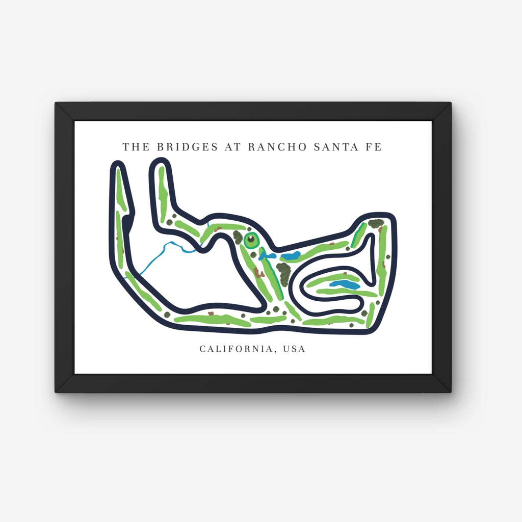 The Bridges at Rancho Santa Fe Golf Course Prints, California, Golf Map Artwork