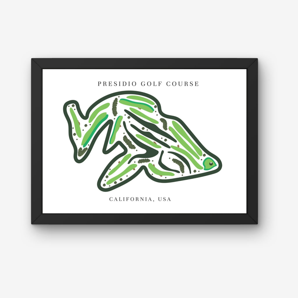 Presidio Golf Course Print, California, Golf Map Artworks