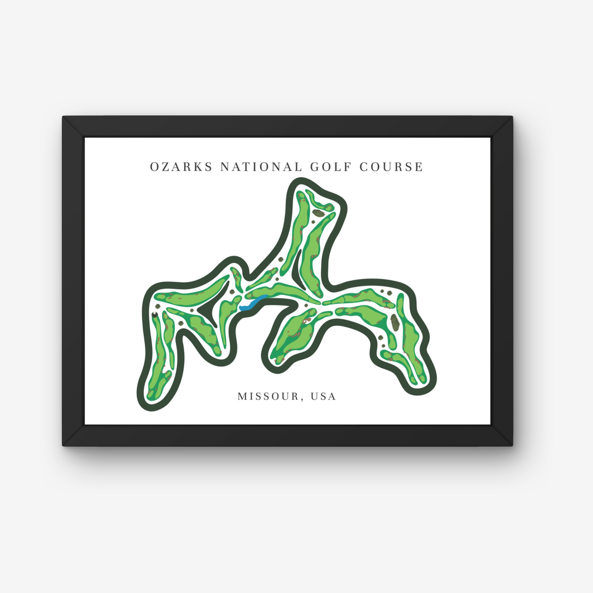Ozarks National Golf Course Prints, Missouri, Golf Map Artwork