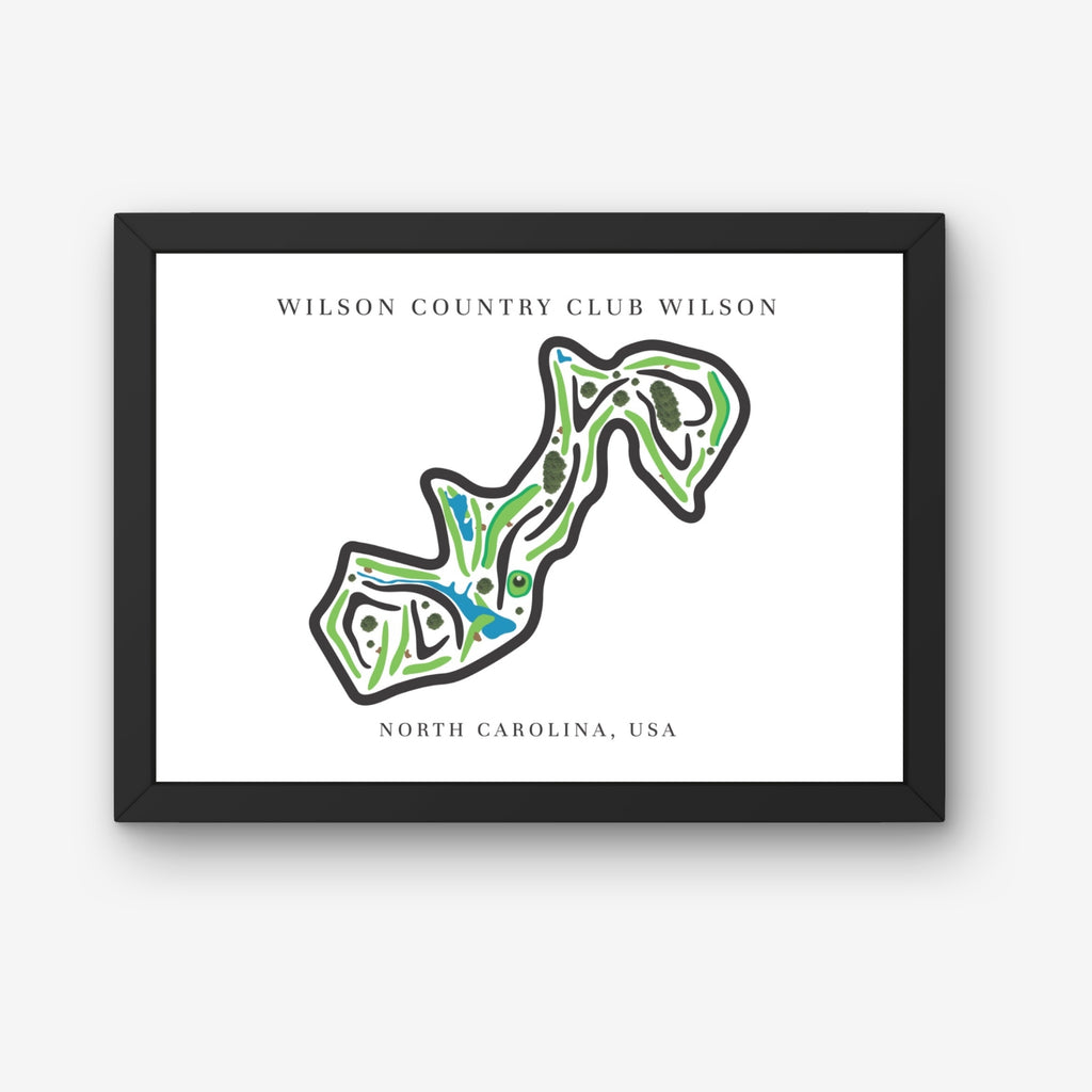 Wilson Country Club Golf Course Prints, North Carolina, Golf Map Artwork