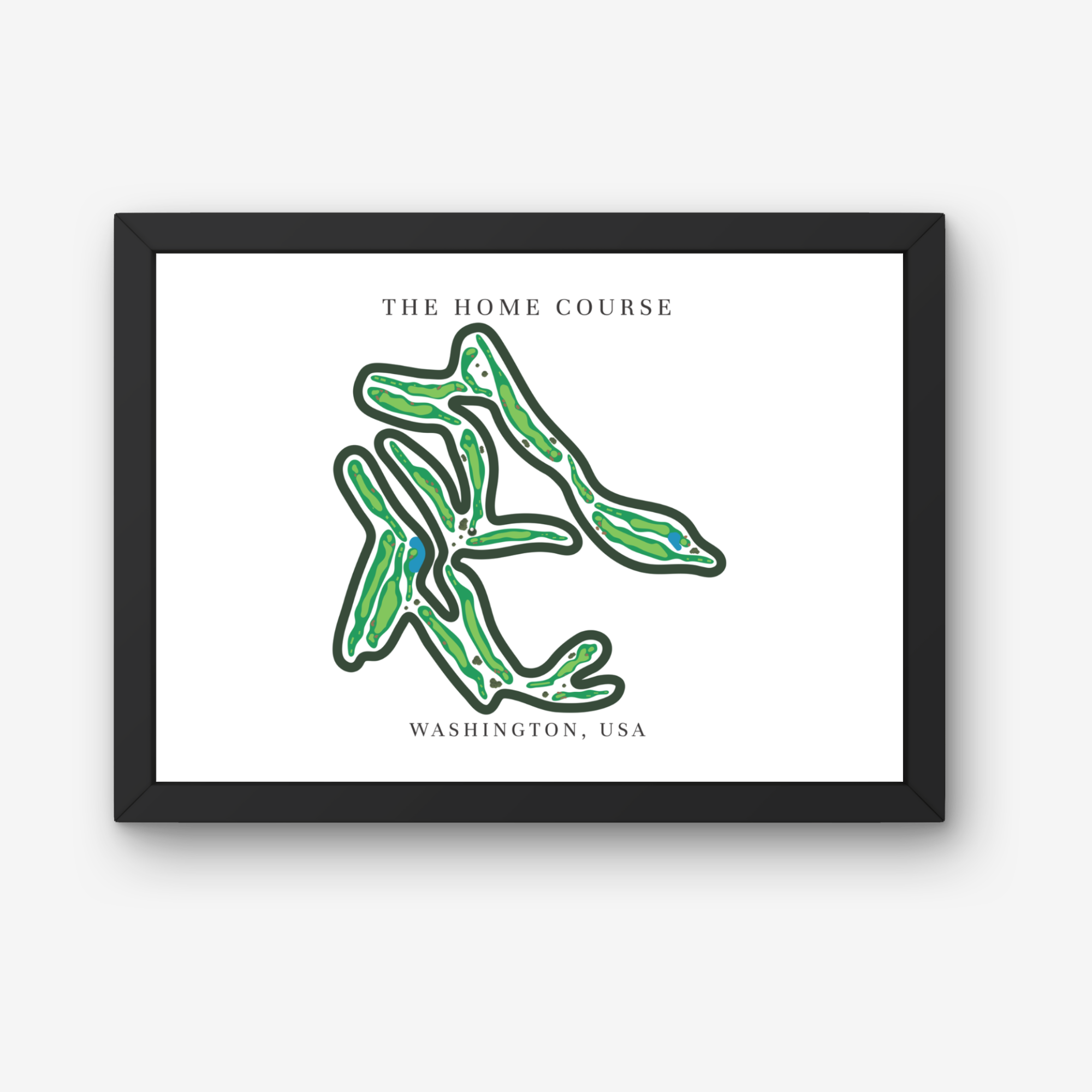 The Home Course Golf Course Prints, Washington, Golf Map Artwork