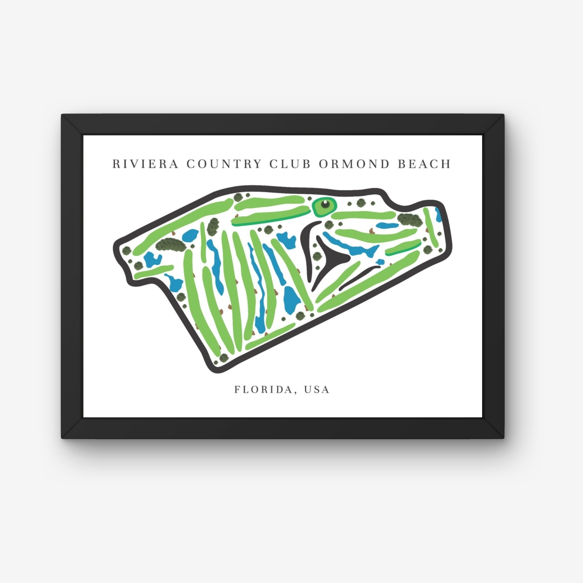 Riviera Country Club Golf Course Prints, Florida, Golf Map Artwork