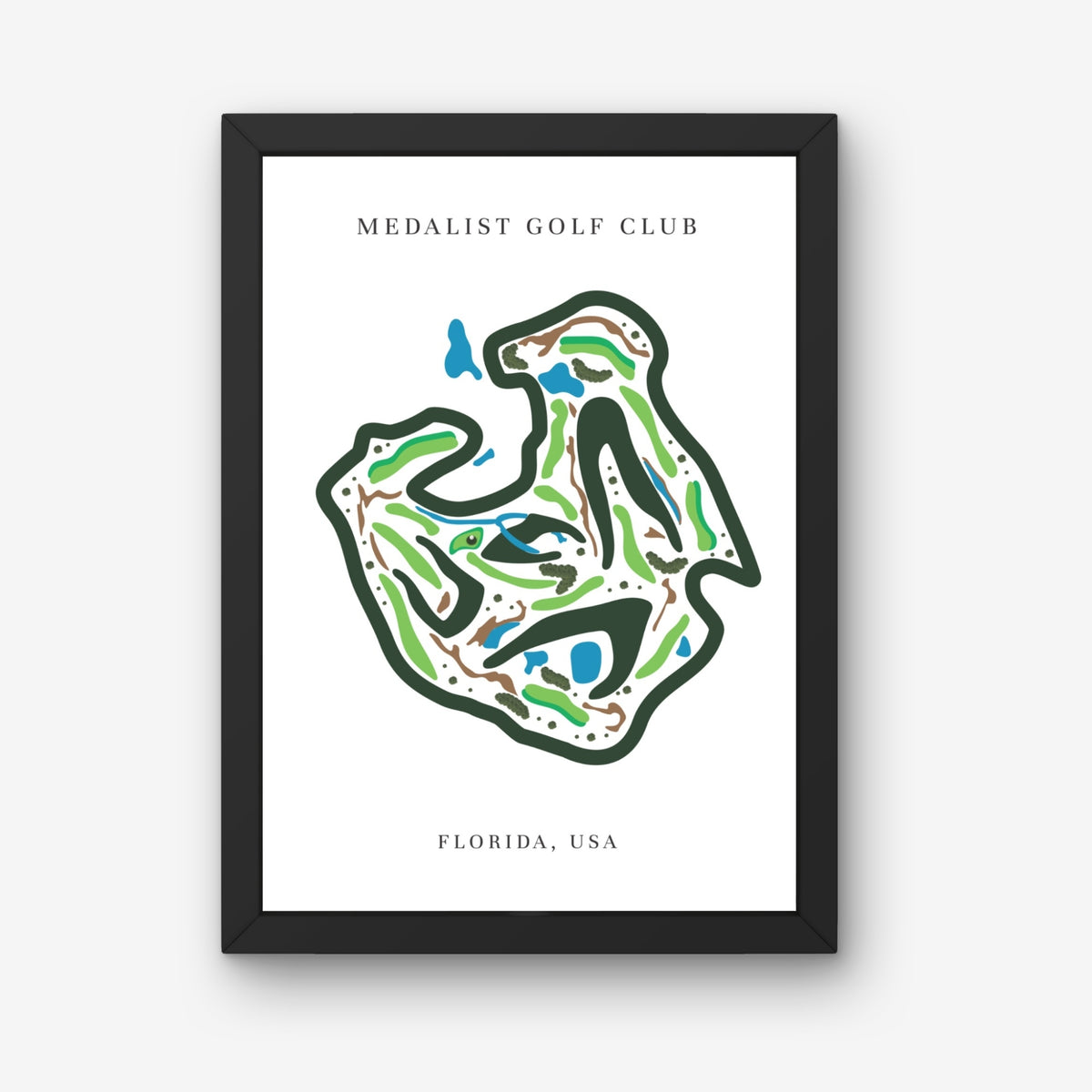 Medalist Golf Club, Golf Course Print, Florida, Golf Map Artworks