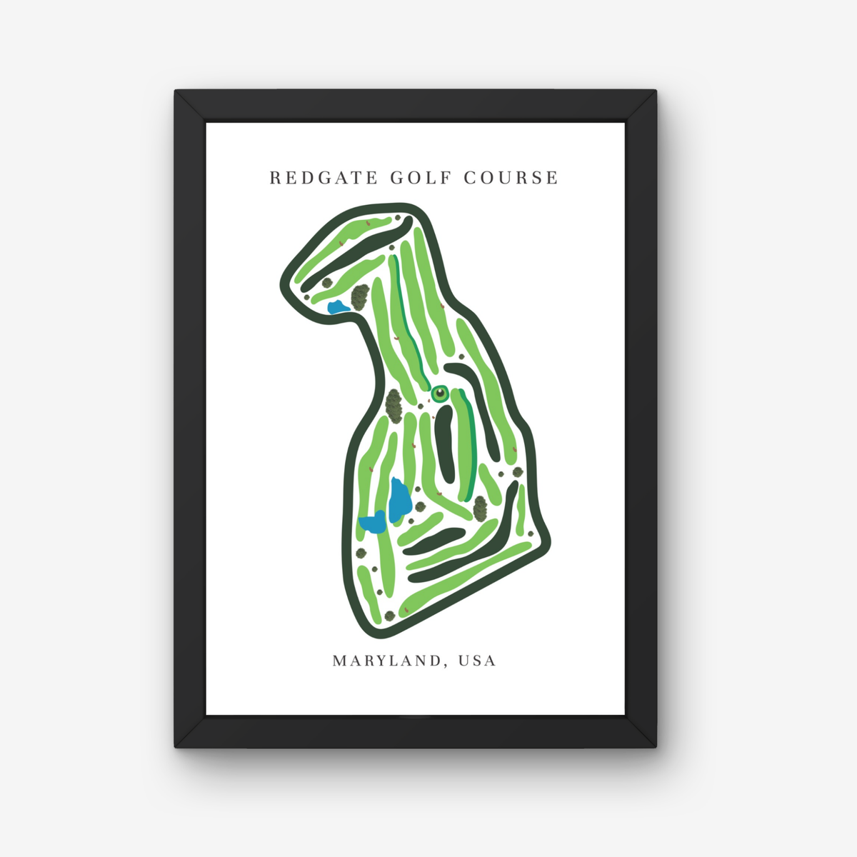 Redgate Golf Course Prints, Maryland, Golf Map Artwork