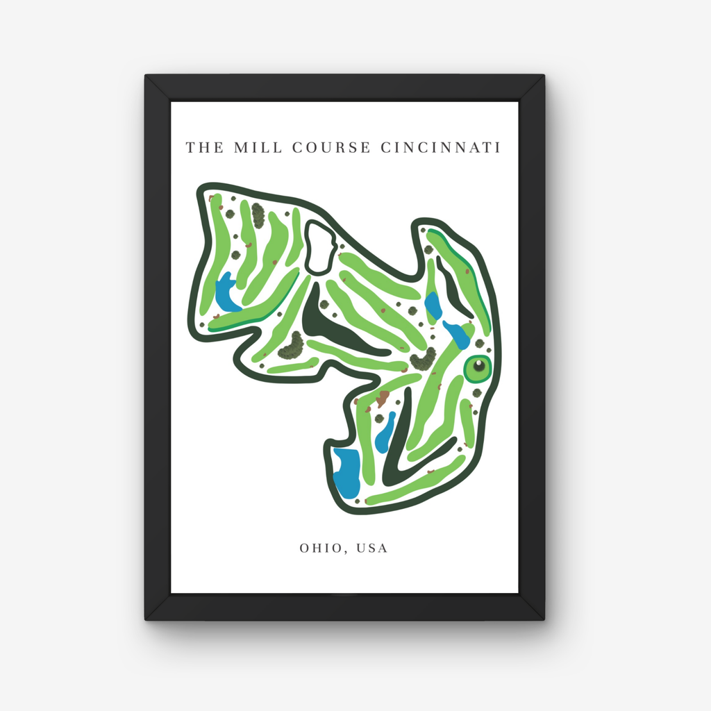 The Mill Course Golf Course Prints, Ohio, Golf Map Artwork