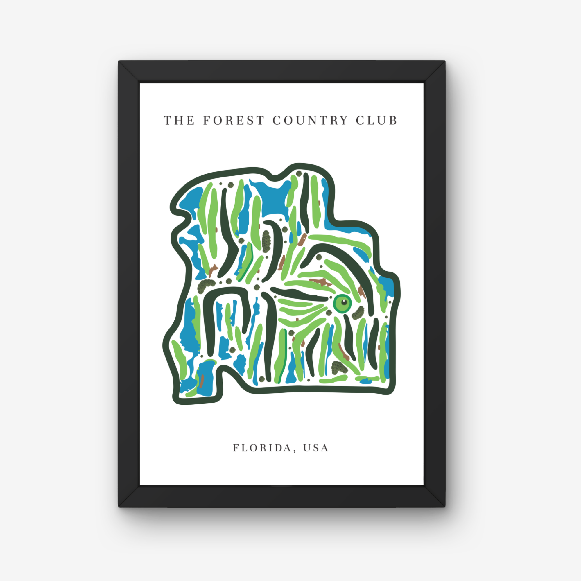 The Forest Country Club Golf Course Prints, Florida, Golf Map Artwork
