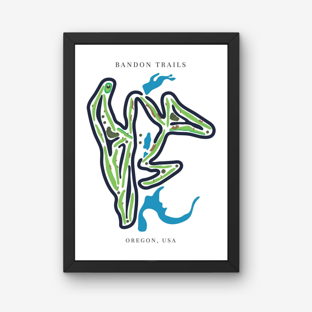 Bandon Trails Golf Course Prints, Oregon, Golf Map Artwork