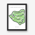 Adare Manor Golf Club, Golf Course Prints, Ireland, Golf Map Artwork