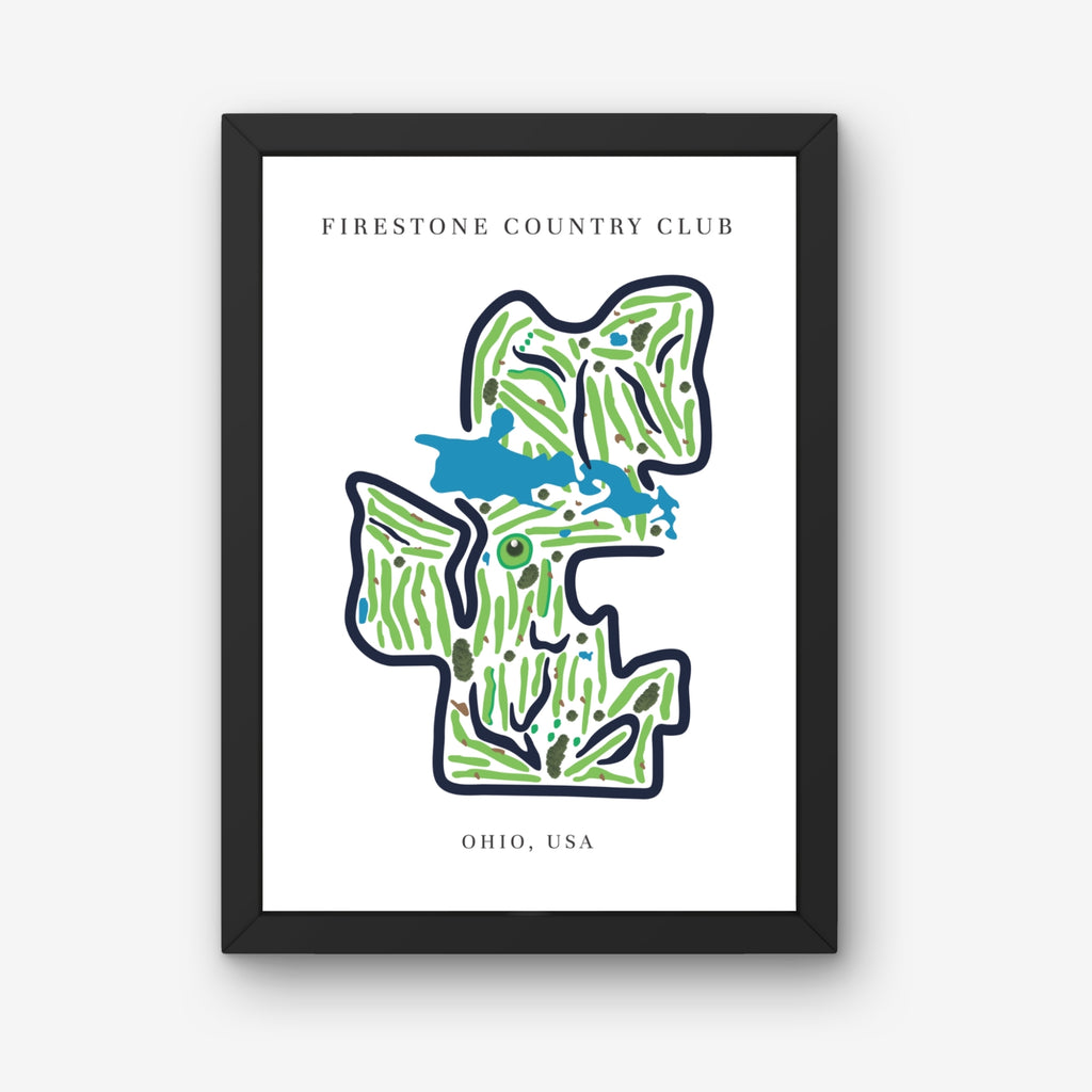 Firestone Country Club Golf Course Prints, Ohio, Golf Map Artwork