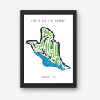 Coeur d'Alene Resort Golf Course Prints, Idaho, Golf Map Artwork