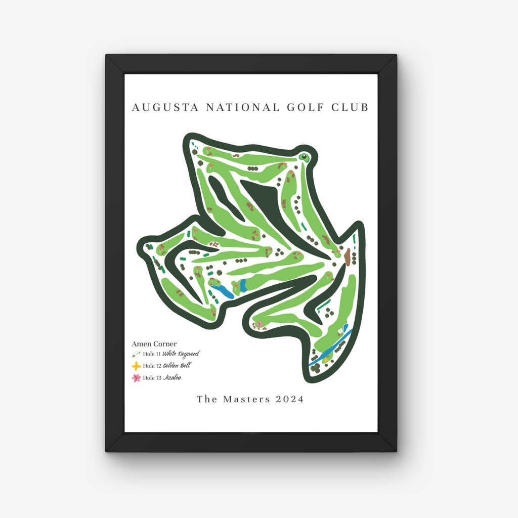 Amen Corner The Masters, Augusta National Golf Club Golf Course Print, Georgia, Golf Map Artwork