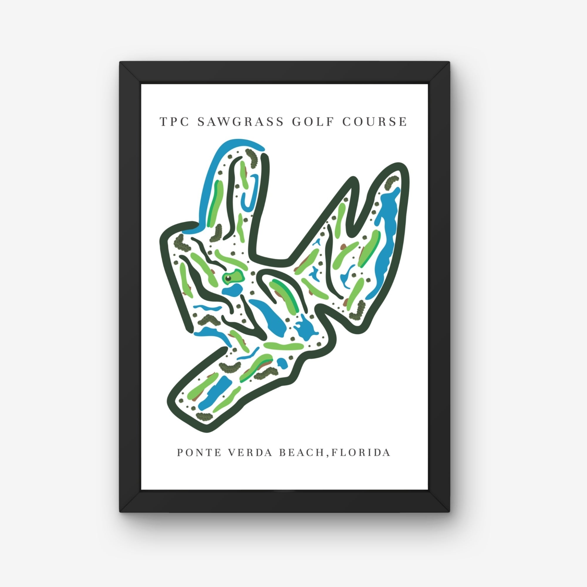 TPC Sawgrass Golf Course Print, Florida, Golf Map Artworks
