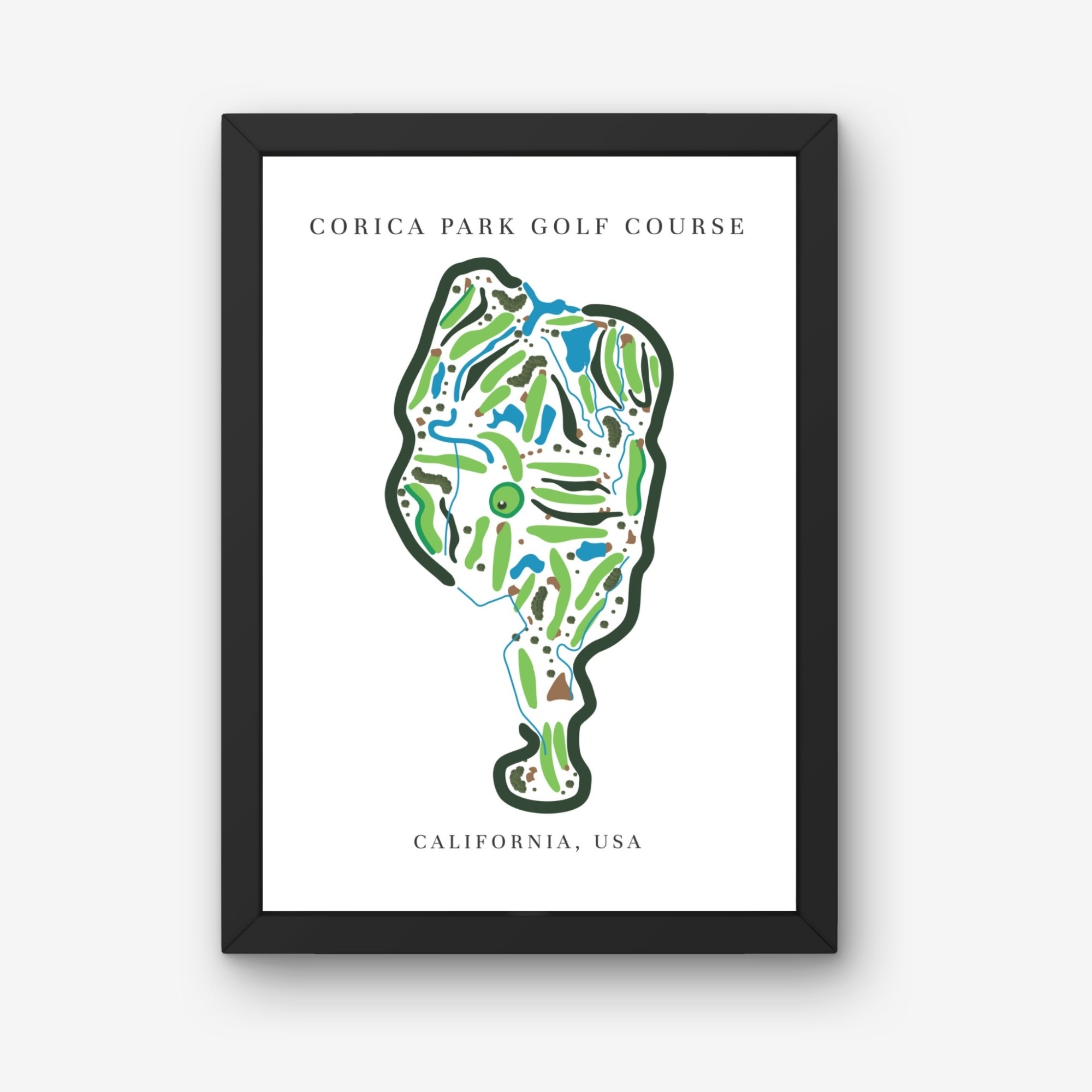 Corica Park Golf Course Print, California, Golf Map Artworks