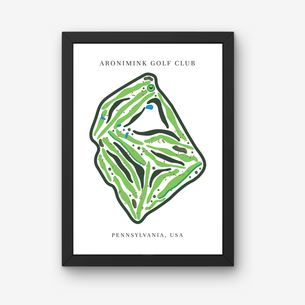 Aronimink Golf Club Golf Course Prints, Pennsylvania, Golf Map Artwork