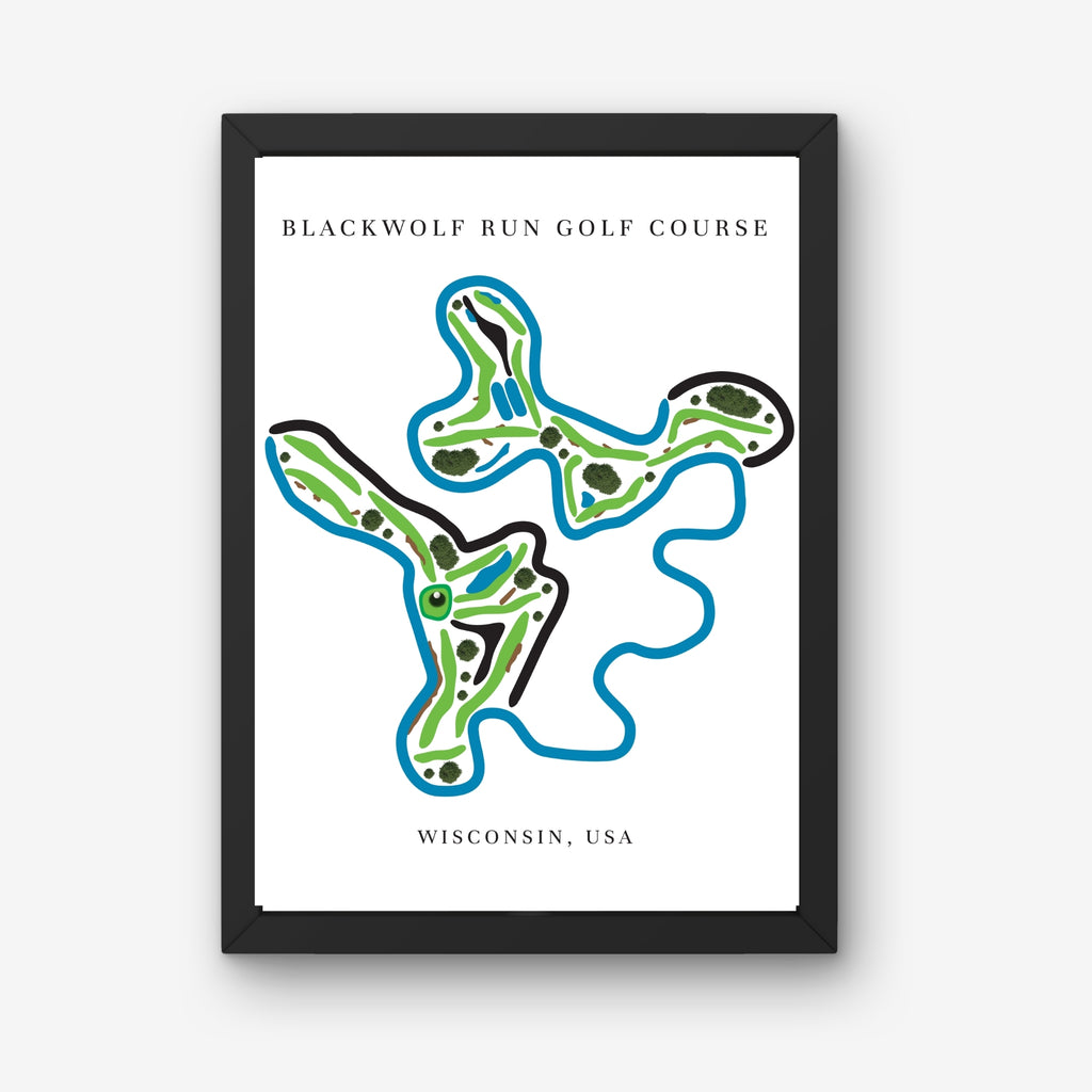 Blackwolf Run Golf Course Prints, Wisconsin, Golf Map Artwork