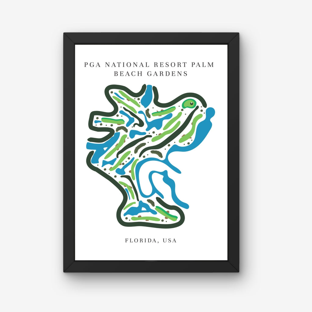 PGA National Resort, Golf Course Print, Florida, Golf Map Artworks