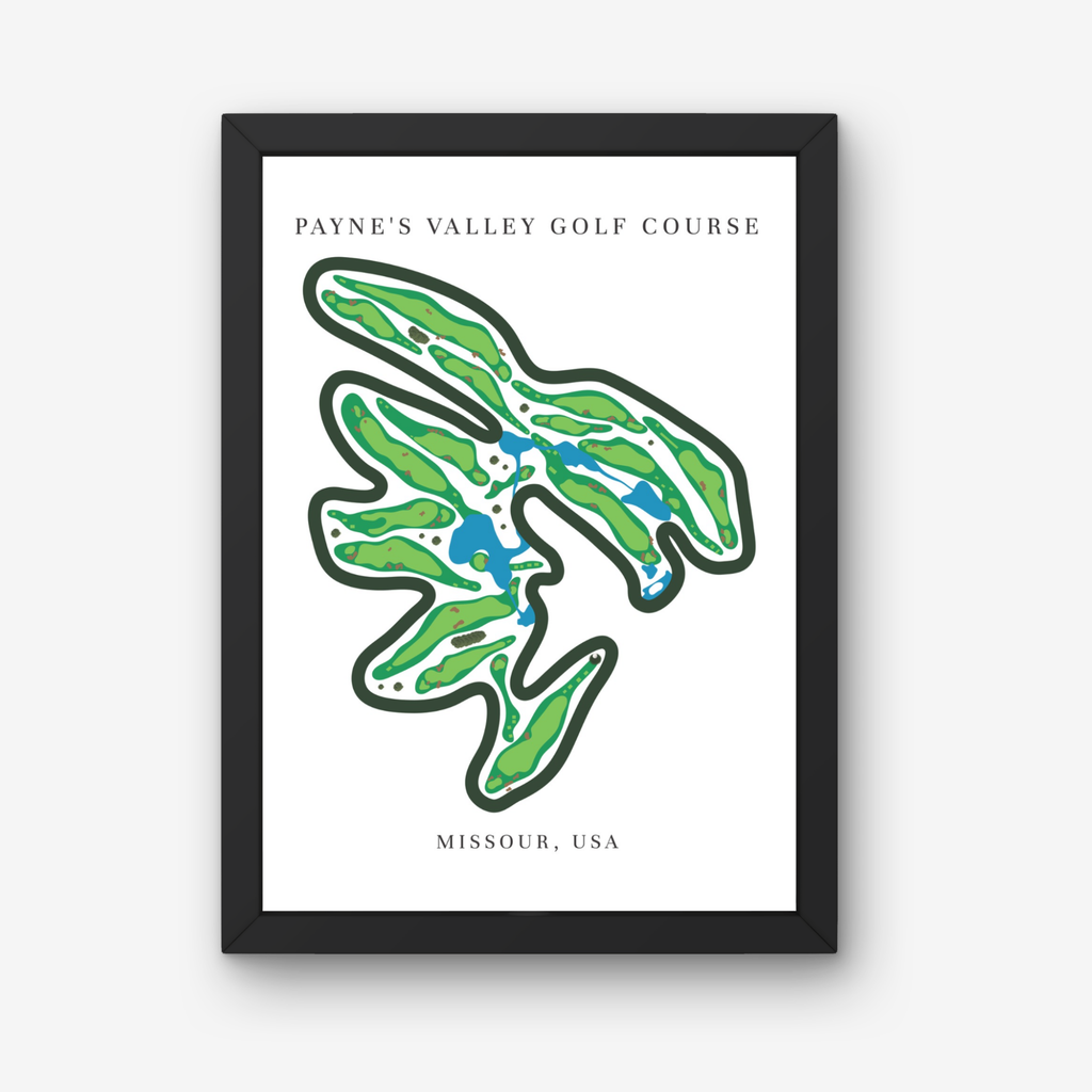 Payne's Valley Golf Course Prints, Missouri, Golf Map Artwork