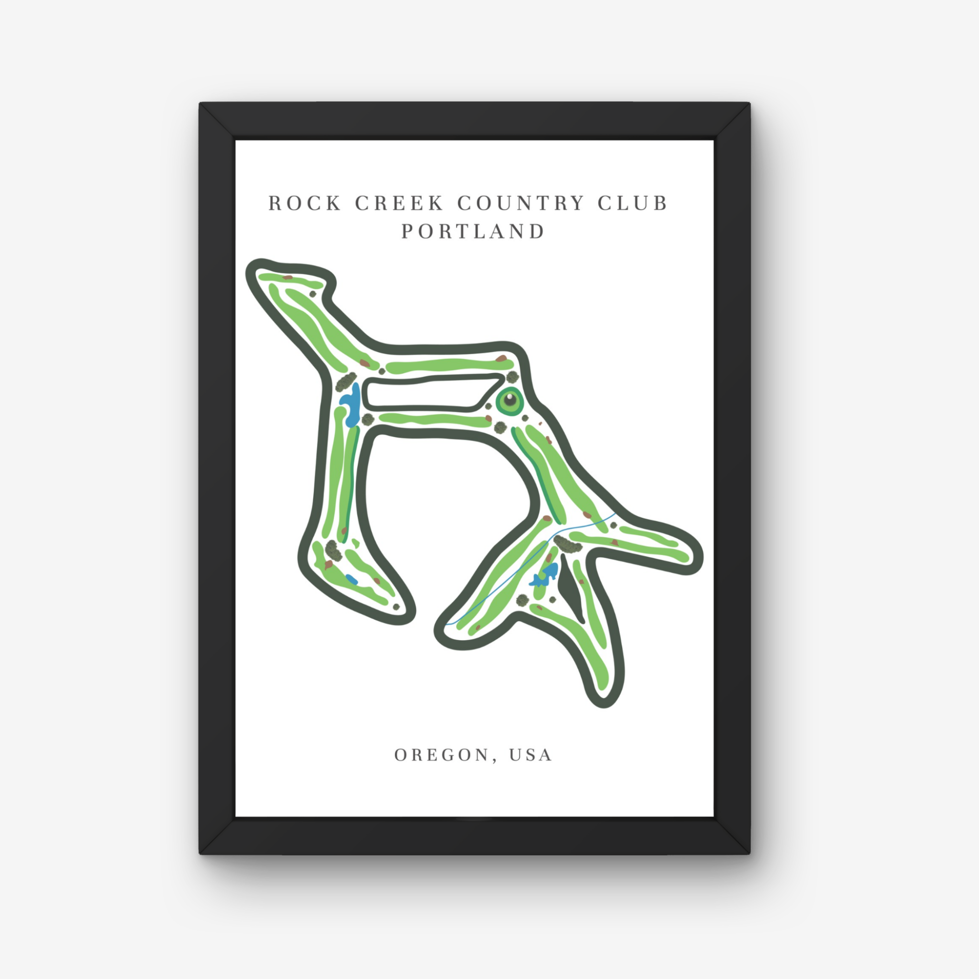 Rock Creek Country Club Golf Course Prints, Oregon, Golf Map Artwork