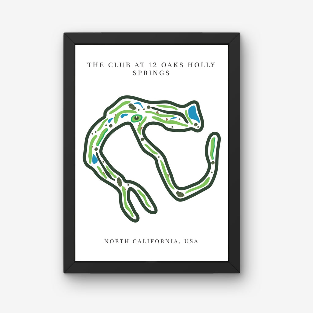 The Club at 12 Oaks Golf Course Prints, North Carolina, Golf Map Artwork