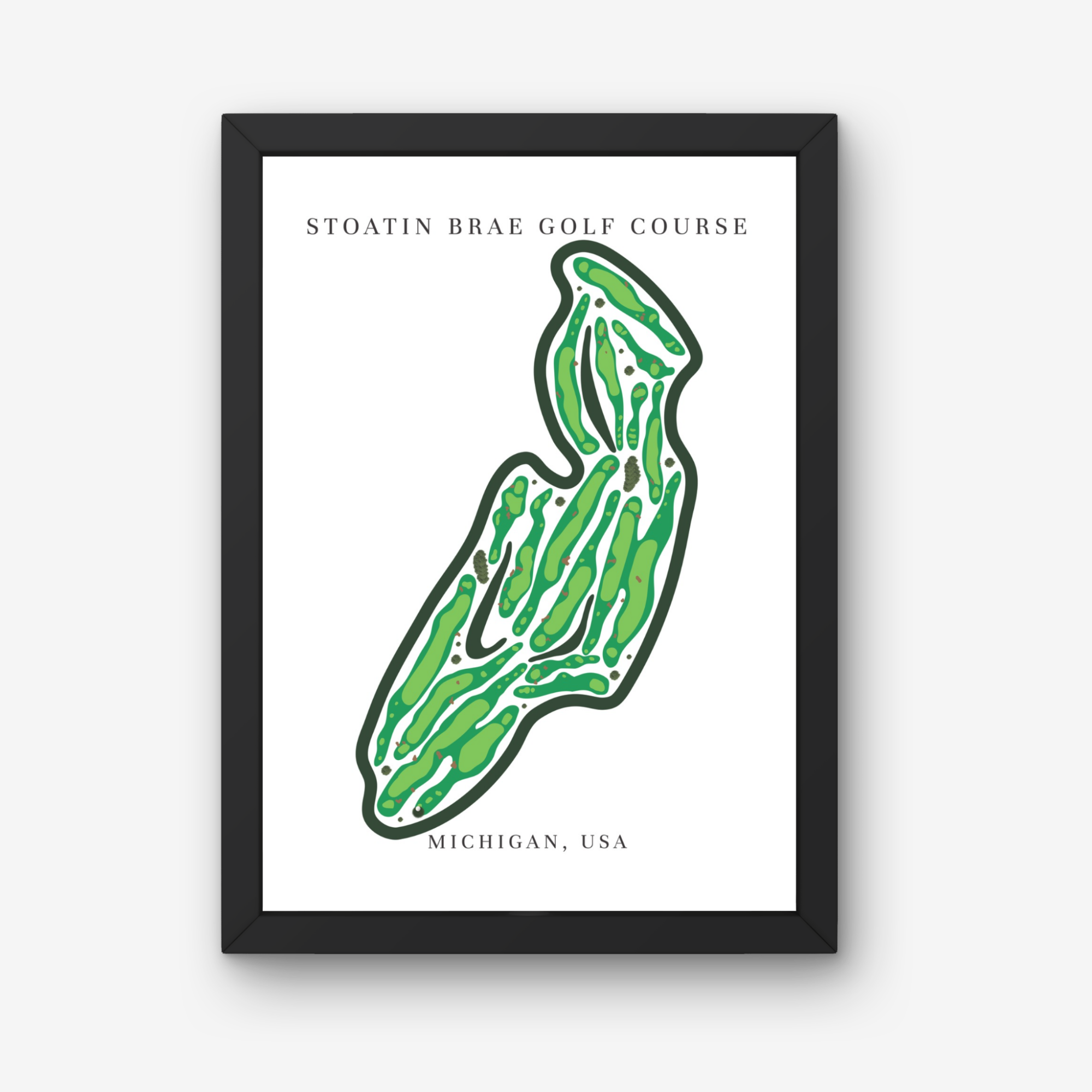 Stoatin Brae Golf Course Prints, Michigan, Golf Map Artwork
