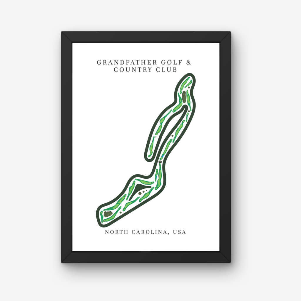 Grandfather Golf & Country Club Golf Course Prints, North Carolina, Golf Map Artwork