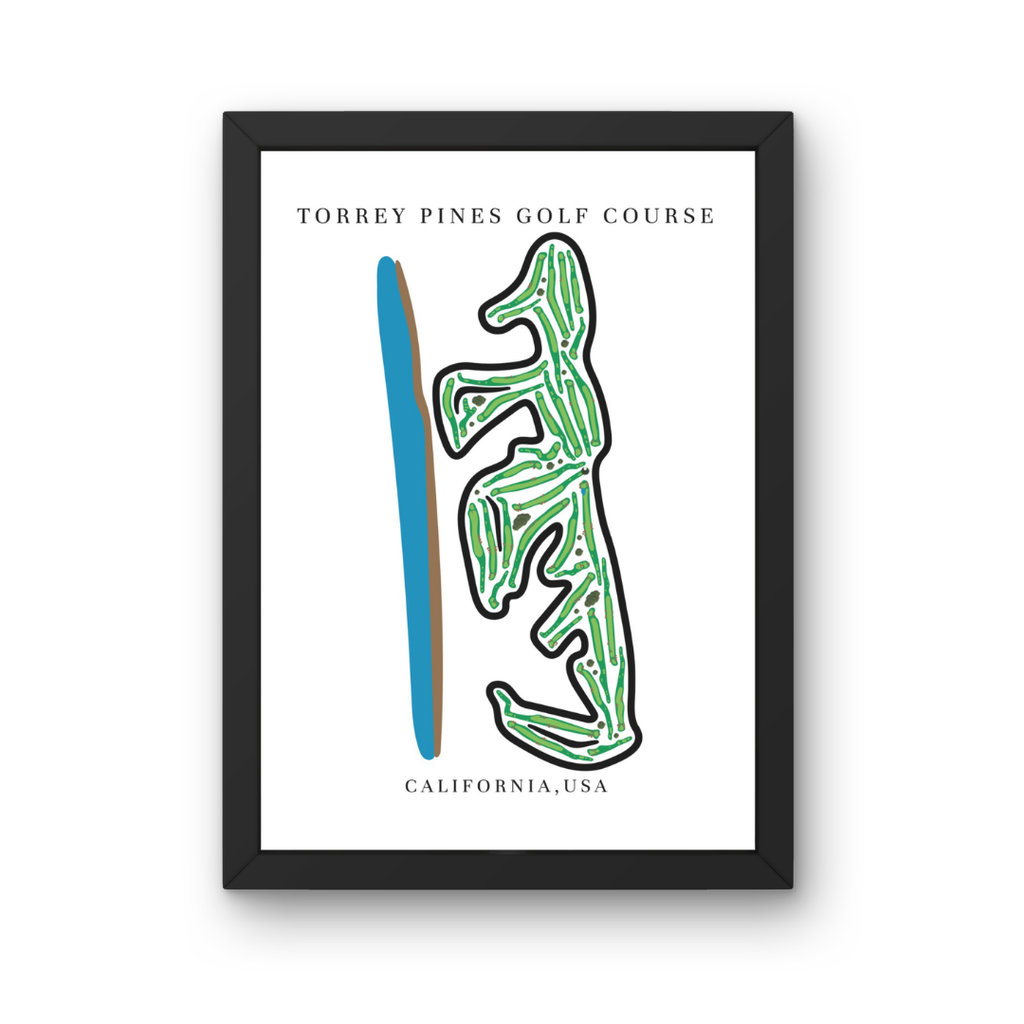 Torrey Pines Golf Course Print, California, Golf Map Artworks