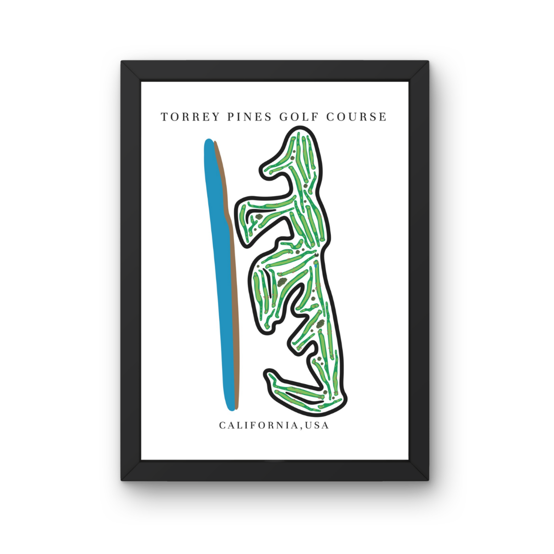 Torrey Pines Golf Course Print, California, Golf Map Artworks