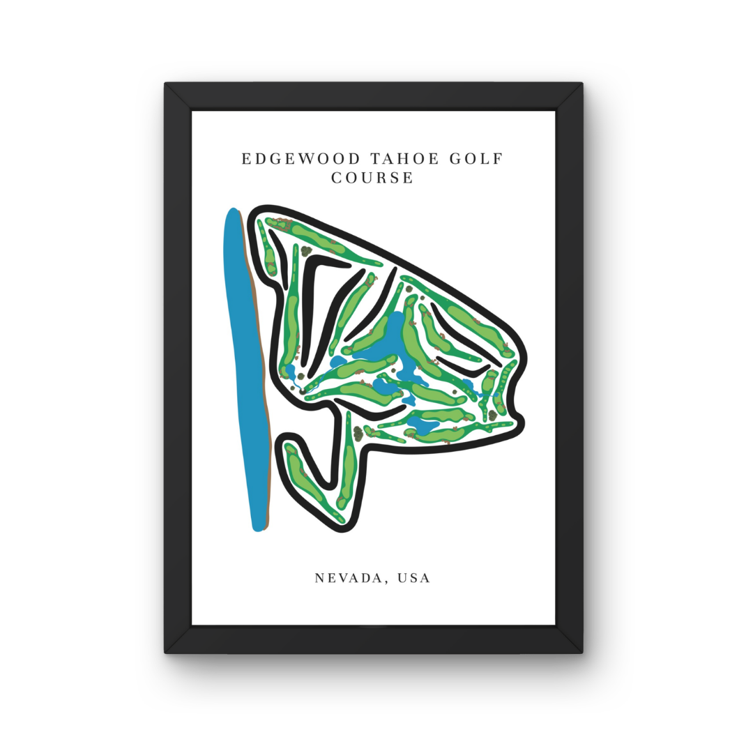 Edgewood Tahoe Golf Course Prints, Nevada, Golf Map Artwork